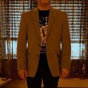 Chaps Dark Blue and Tan Patterned Jacket